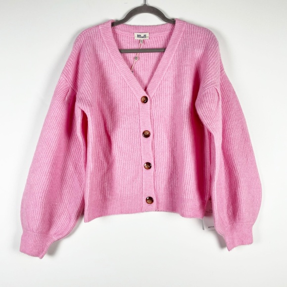 NEW Baum Und Pferdgarten Celine VNeck Balloon Sleeve Alpaca Wool Stretch Sweater